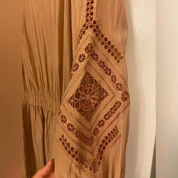 NWT Ramy Brook Emmett Ruffle Minidress Caramel Size Small - Picture 6 of 7